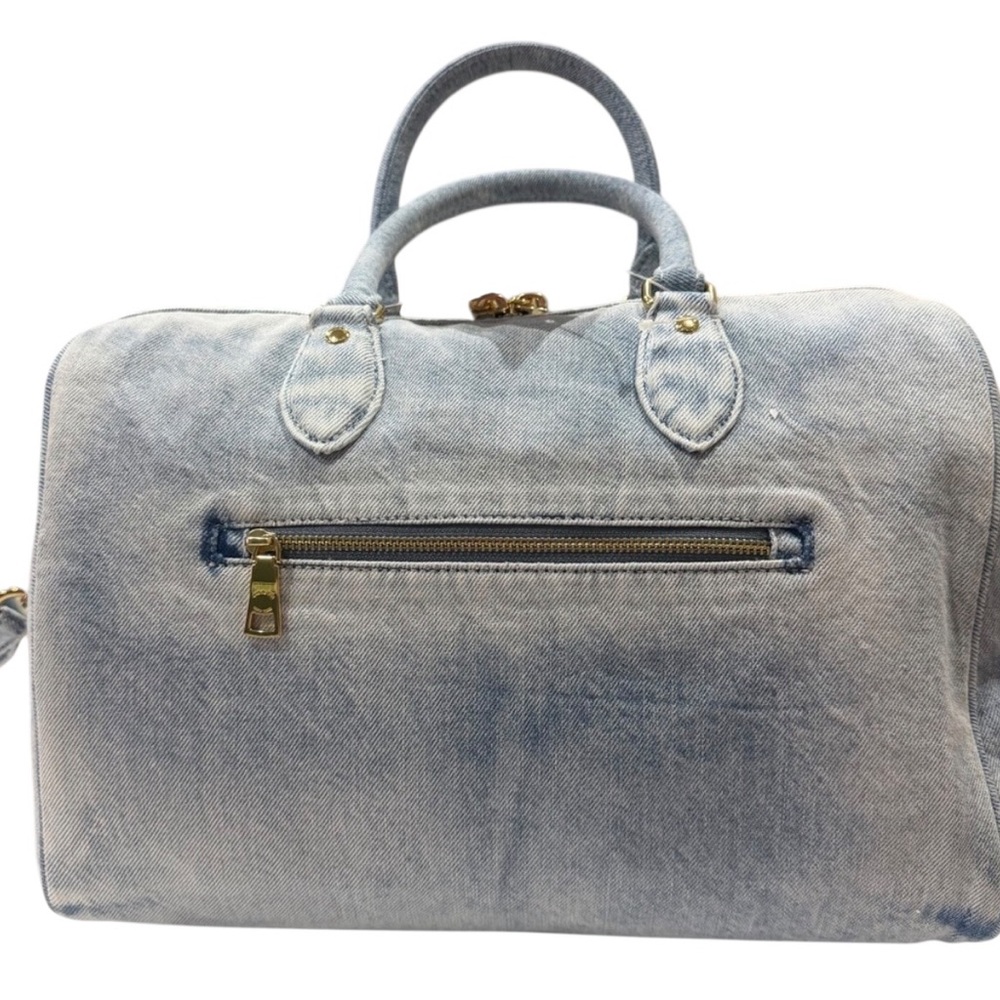 Coach Light Blue Denim Large Rowan with Gold Accents - Picture 4 of 4
